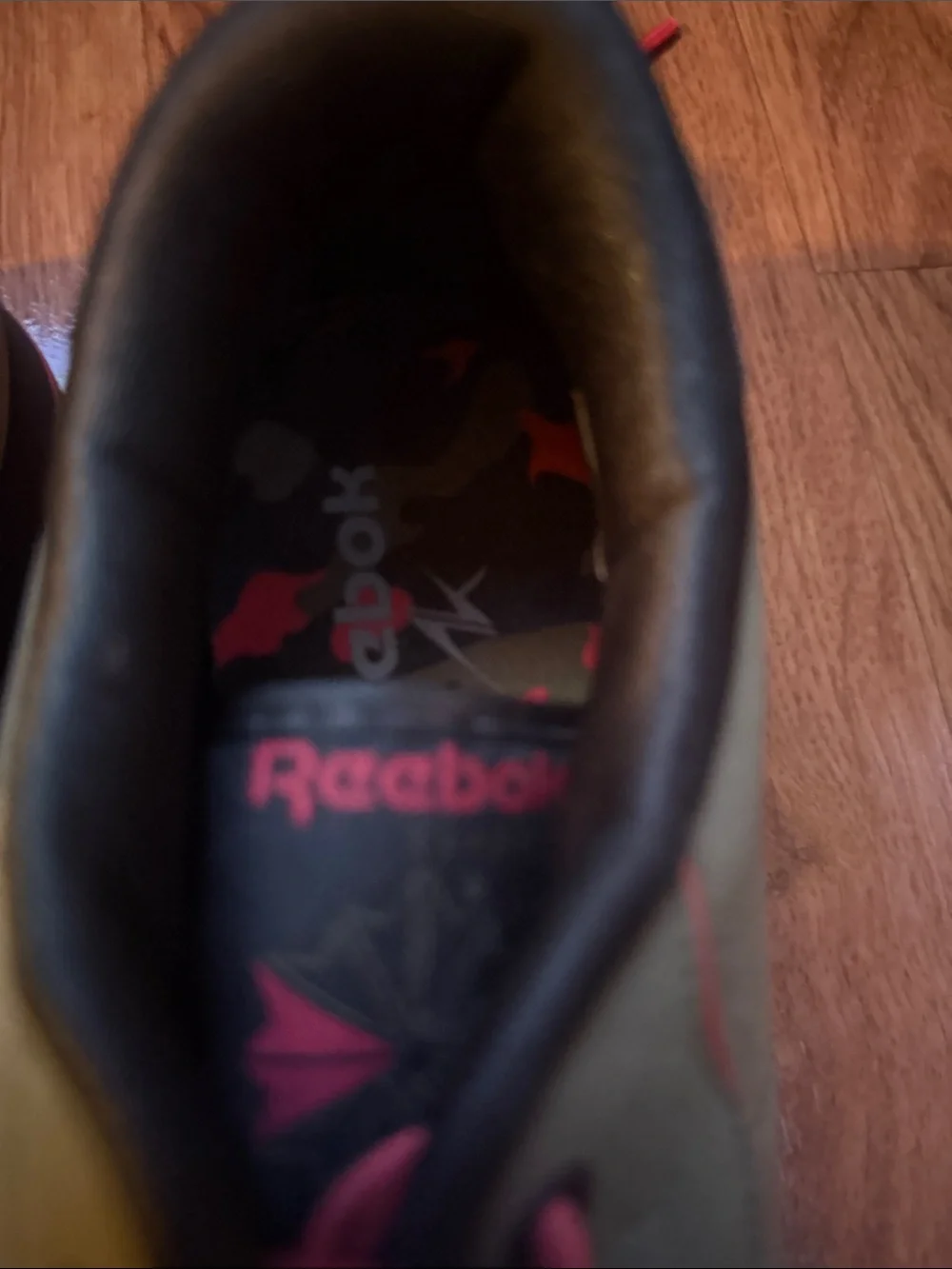 Reebok Green Sneakers with Pink Trim